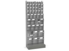 Scaffale portaminuteria Fami Visual Box 604x322x1600mm con base d'appoggio e 46 cassetti