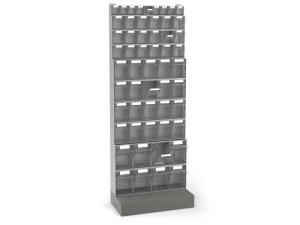 Scaffale portaminuteria Fami Visual Box 604x322x1600mm con base d'appoggio e 55 cassetti