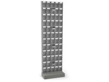 Scaffale portaminuteria Fami Visual Box 604x322x2100mm con base d'appoggio e 60 cassetti