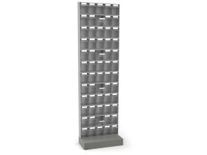 Scaffale portaminuteria Fami Visual Box 604x322x2100mm con base d'appoggio e 60 cassetti