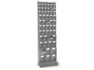 Scaffale portaminuteria Fami Visual Box 604x322x2100mm con base d'appoggio e 61 cassetti