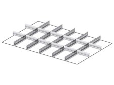 Divisori metallici 17 elementi per cassettiere Fami Master 1020x726 mm, frontale 100/125mm