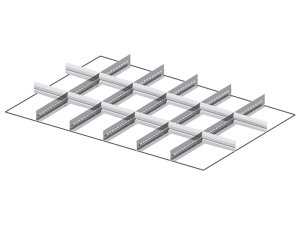 Divisori metallici 17 elementi per cassettiere Fami Master 1020x726 mm, frontale 50mm