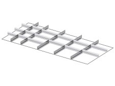 Divisori metallici 20 elementi per cassettiere Fami Master 1428x726 mm, frontale 100/125mm