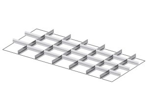 Divisori metallici 26 elementi per cassettiere Fami Master 1428x726 mm, frontale 75mm