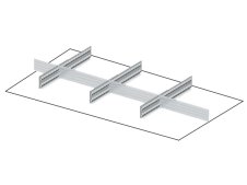 Suddivisori metallici 7 elementi per cassetti armadi Fami Perfom 64x27EH, frontale 100mm