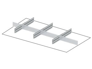 Suddivisori metallici 7 elementi per cassetti armadi Fami Perfom 64x27EH, frontale 100mm