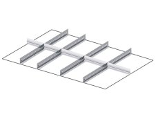 Divisori metallici 9 elementi per cassettiere Fami Master 1020x726 mm, frontale 50mm