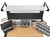 Supporto aereo con binario in alluminio Fami 2000x686x307mm grigio per banchi lavoro