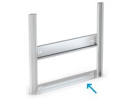 Traverso da parete con fermo Fami 601x42x88mm per scaffalature Visual Box Classic