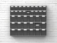 Traverso da parete con fermo Fami 601x42x88mm per scaffalature Visual Box Classic