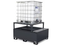 Vasca di raccolta in acciaio Fami ECO1321 con telaio per il contenimento liquidi, capacità 1000lt