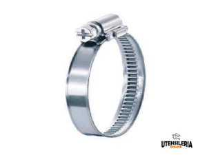 Fascetta stringitubo banda piena 12mm in acciaio W1, serraggio 25-40mm