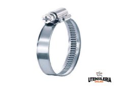 Fascetta stringitubo banda piena 9mm in acciaio W2, serraggio 10-16mm