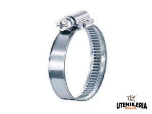 Fascetta stringitubo banda piena 9mm in acciaio W4, serraggio 32-50mm