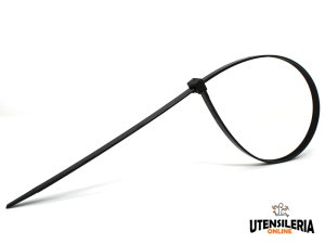 Fascette di cablaggio in plastica Nylon 9.0x1330 mm nere (100pz)