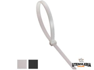 Fascette di cablaggio in plastica Nylon 2.5x200 mm trasparenti (100pz)