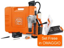 Trapano magnetico Fein KBM 50 UQW con punta a corona per metallo, 1200W + Set frese in OMAGGIO Trapano magnetico Fein KBM 50 UQW con punta a corona per metallo, 1200W + Set frese in OMAGGIO