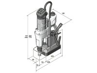 Trapano magnetico Fein KBM 65 UQW con punta a corona per metallo, 1300W + Set frese in OMAGGIO