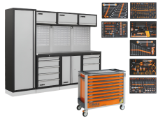 Arredamento modulare A008D Fervi largo 2640cm + Cassettiera BetaXL da 9 cassetti + 487 utensili Beta Arredamento modulare A008D Fervi largo 2640cm + Cassettiera BetaXL da 9 cassetti + 487 utensili Beta