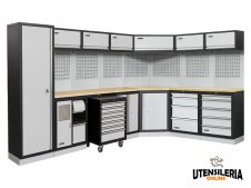 Arredamento angolare per officine A007H + Carrello porta utensili