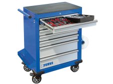 Carrello portautensili Fervi C960C a 7 cassetti con 291 utensili per l'automotive