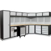 Arredamento angolare per officine A007H + Carrello porta utensili Arredamento angolare per officine A007H + Carrello porta utensili
