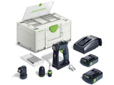 Trapano avvitatore Festool CXS 18 C 3,0-Set con batterie, accessori e valigetta portainserti