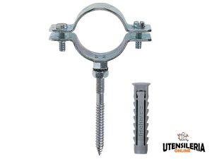 Collare per tubazioni in acciaio Fischer CPT con tassello e vite, 3/8"-4" (20buste)