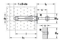 Tassello in acciaio SBS 8/4 con vite T.S.C. (100pz)