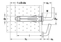 Tassello in acciaio SBS 9/10 con gancio piatto regolabile (50pz)