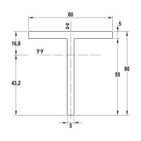 Profilo in alluminio TP AL a forma di T 6,00 mt Fischer