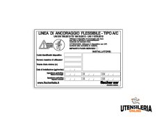 Targhetta identificativa Rego impianto Linee Vita Tipo A - C Targhetta identificativa Rego impianto Linee Vita Tipo A - C