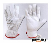Guanti da lavoro fiore bovino bianco orlato ART. 1431B