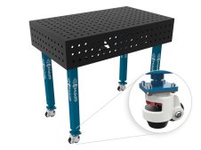 Banco per saldatura con ruote SteelEco GPPH 1x0,6mt spessore 8mm, fori 16mm griglia 50x50mm