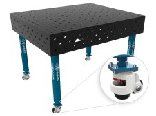 Banco per saldatura con ruote SteelEco GPPH 1,2x1mt spessore 8mm, fori 16mm griglia 100x100mm