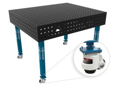 Banco per saldatura con ruote SteelEco GPPH 1,2x1mt spessore 8mm, fori 16mm griglia 50x50mm