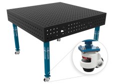 Banco per saldatura con ruote SteelEco GPPH 1,2x1,2mt spessore 8mm, fori 16mm griglia 50x50mm