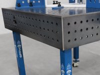 Banco per saldatura con ruote SteelEco GPPH 1,2x0,8mt spessore 8mm, fori 16mm griglia 50x50mm