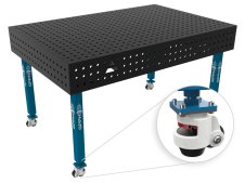Banco per saldatura con ruote SteelEco GPPH 1,5x1mt spessore 8mm, fori 16mm griglia 50x50mm