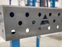 Banco per saldatura con ruote SteelEco GPPH 2,4x1,2mt spessore 8mm, fori 16mm griglia 100x100mm