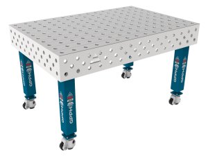 Banco per saldatura con ruote SteelMax INOX GPPH 1,5x1mt spessore 15mm, fori 28mm