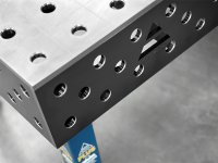 Banco per saldatura con ruote SteelPlus GPPH 1,2x0,8mt spessore 12mm, fori 16mm griglia 100x100mm