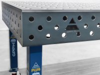 Banco per saldatura con ruote SteelPlus GPPH 1,2x0,8mt spessore 12mm, fori 16mm griglia 100x100mm