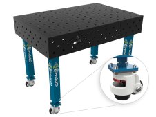 Banco per saldatura con ruote SteelPlus GPPH 1,2x0,8mt spessore 12mm, fori 16mm griglia 100x100mm