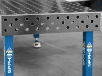 Banco per saldatura con ruote SteelPlus GPPH 1,5x1mt spessore 12mm, fori 16mm griglia 100x100mm