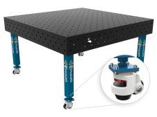 Banco per saldatura con ruote SteelPlus GPPH 1,5x1,48mt spessore 12mm, fori 16mm griglia 100x100mm