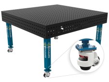 Banco per saldatura con ruote SteelPlus GPPH 1,5x1,48mt spessore 12mm, fori 16mm griglia 50x50mm