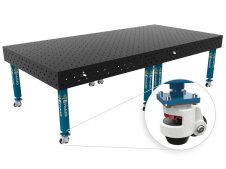 Banco per saldatura con ruote SteelPlus GPPH 3x1,48mt spessore 12mm, fori 16mm griglia 100x100mm
