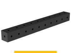 Blocco di collegamento 1000x100x100mm SteelPlus GPPH, spessore 12mm, fori 16mm griglia 100x100mm